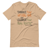 "Embrace and Celebrate" Men's Short-Sleeve Unisex T-Shirt (Black Lettering)
