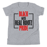 "Black Pride" Youth Short Sleeve T-Shirt (Red and Black Lettering)