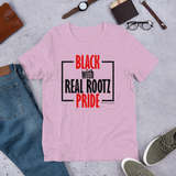 "Black Pride" Women's T-Shirt (Black and Red Lettering)