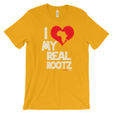 "I Love My Real Rootz" Women's T-Shirt (White Lettering)