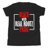 "Black Pride" Youth Short Sleeve T-Shirt (Red and White Lettering)
