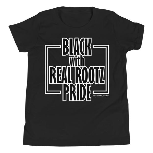 "Black Pride" Youth T-Shirt (Black and White Lettering)