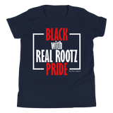 "Black Pride" Youth Short Sleeve T-Shirt (Red and White Lettering)
