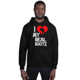 "I Love My Real Rootz" Men's Hoodie (White Lettering)