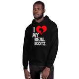 "I Love My Real Rootz" Men's Hoodie (White Lettering)