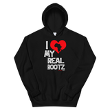 "I Love My Real Rootz" Women's Hoodie (White Lettering)