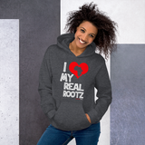 "I Love My Real Rootz" Women's Hoodie (White Lettering)