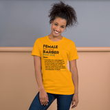 Female Barber Definition T-shirt (Black Lettering)
