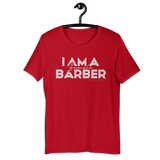 I Am A Female Barber T-shirt (White Lettering)